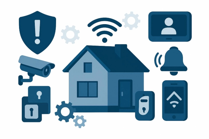 Illustration moderner Sicherheitstechnik in Baden bei Wien.