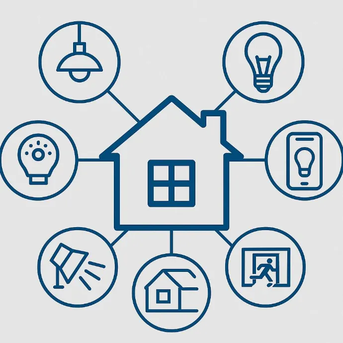 Illustration moderner Licht- und Steuerungslösungen in Baden bei Wien.