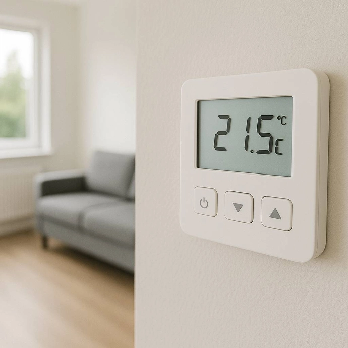 Digitaler Thermostat für moderne Elektro-Heiztechnik in Baden bei Wien.