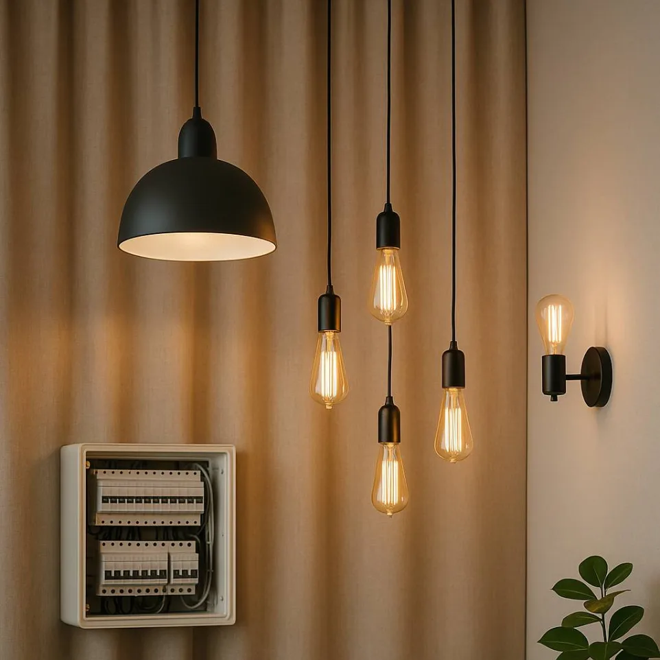 Moderne Beleuchtungslösung eines Elektrotechnikbetriebs in Baden bei Wien.