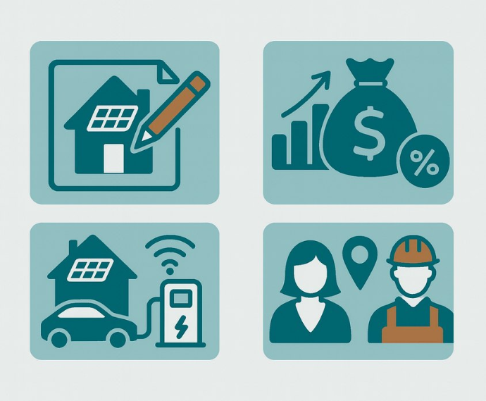 Illustration zentraler PV-Vorteile in Baden bei Wien.